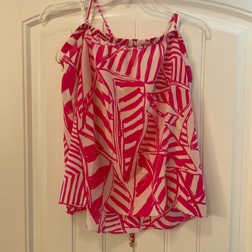Lilly Pulitzer silk top strapless or halter spaghetti strap